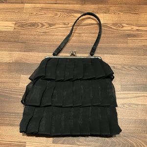 Black Ruffle Small Crossbody